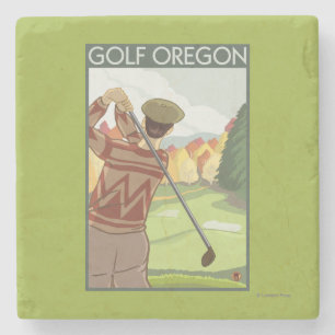 OregonGolf Szenen-Vintages Reise-Plakat Steinuntersetzer
