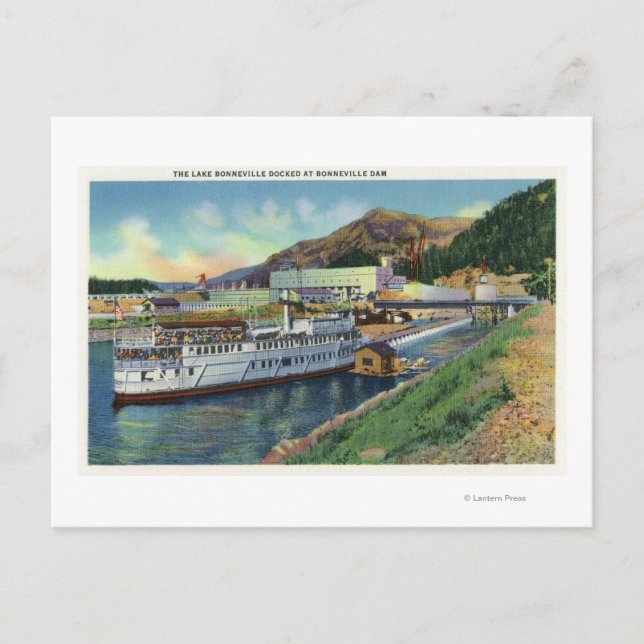 OregonLake Bonneville Steamer Docked at the Postkarte (Vorderseite)