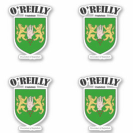 O'Reilly Wappen Irish Translation & Meaning (x4) Aufkleber
