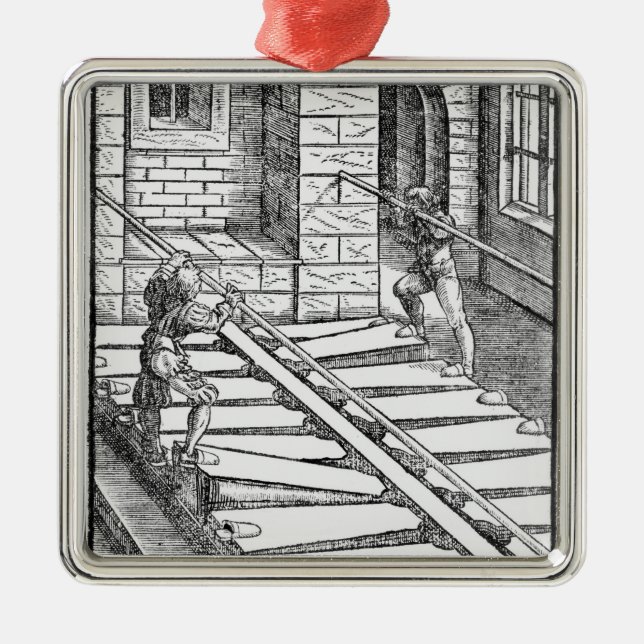 Organ-Bälge und Gebläse Silbernes Ornament (Vorne)