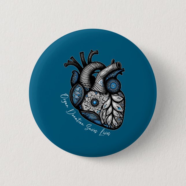 Organ Donation Saves Lives Heart Transplant Cardia Button (Vorderseite)