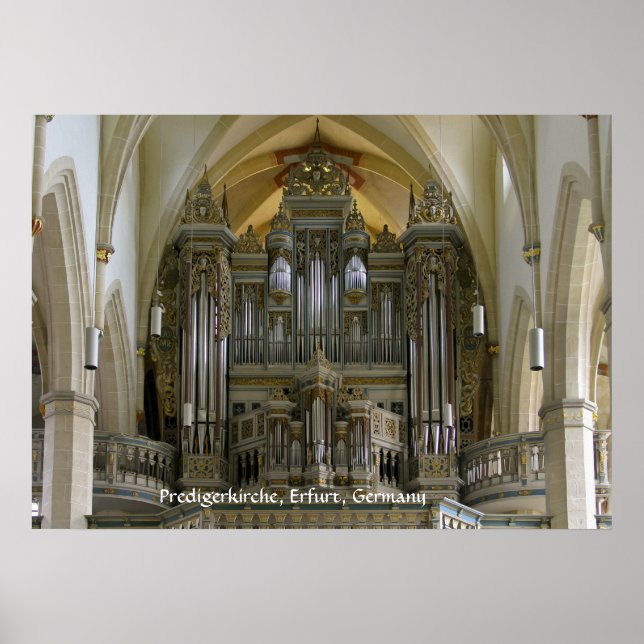 Organ im Predigerkirche, Erfurt, Deutschland Poster (Vorne)