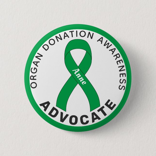 Organ Spende Advocate Ribbon White Button (Vorderseite)