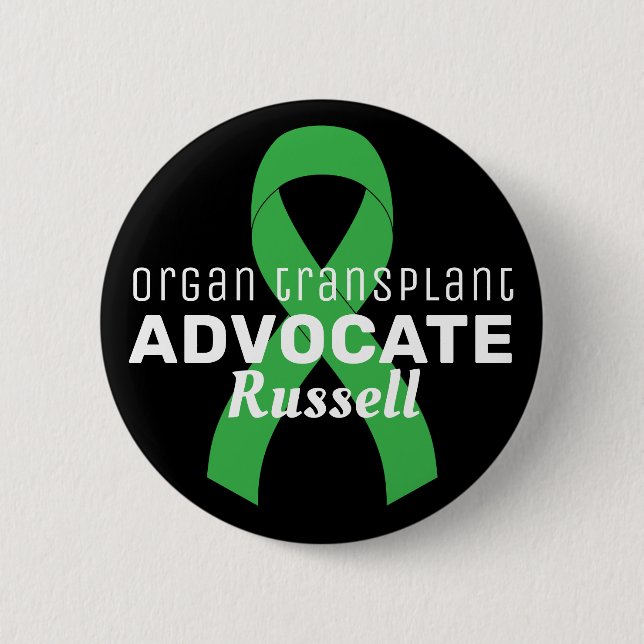 Organ Transplant Advocate Ribbon Black Button (Vorderseite)