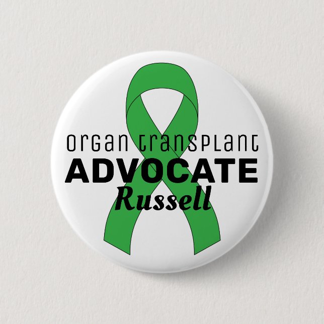 Organ Transplant Advocate Ribbon White Button (Vorderseite)