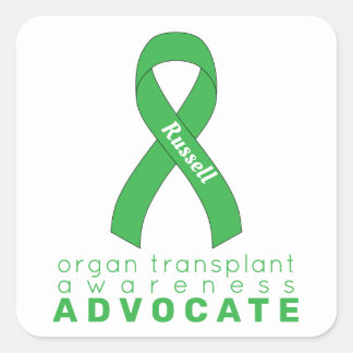 Organ Transplant Advocate White Quadratischer Aufkleber