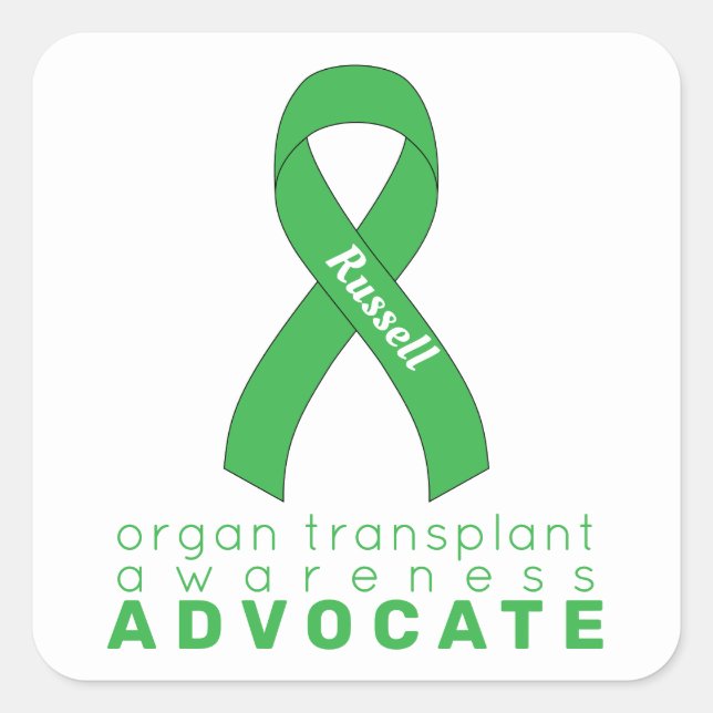 Organ Transplant Advocate White Quadratischer Aufkleber (Vorderseite)
