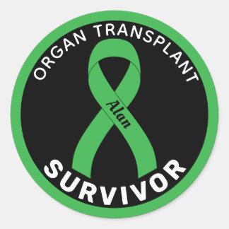Organ Transplant Ribbon Black Runder Aufkleber