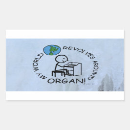 Organ - Welt dreht sich um rechteckige Aufkleber