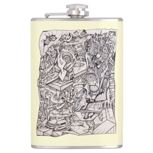 Organe der Besorgnis Vinyl Wrapped Flask Flachmann (Vorderseite)