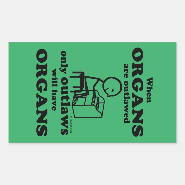 Organe, die als rechteckige Aufkleber verboten sin (Vorderseite)