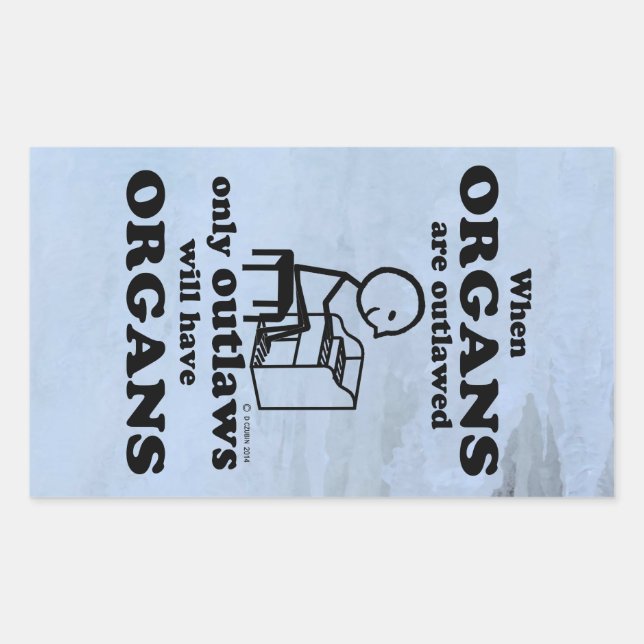 Organe, die als rechteckige Aufkleber verboten sin (Vorderseite)