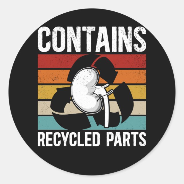 Organempfänger Niedlich Nierentransplantation Runder Aufkleber (Vorderseite)