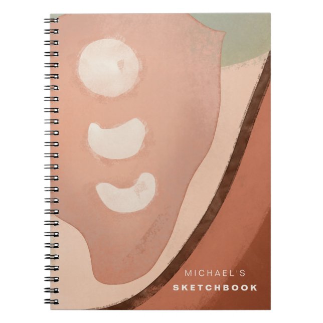 Organic Abstract Modern Art 60s Retro Sketchbook Notizblock (Vorderseite)