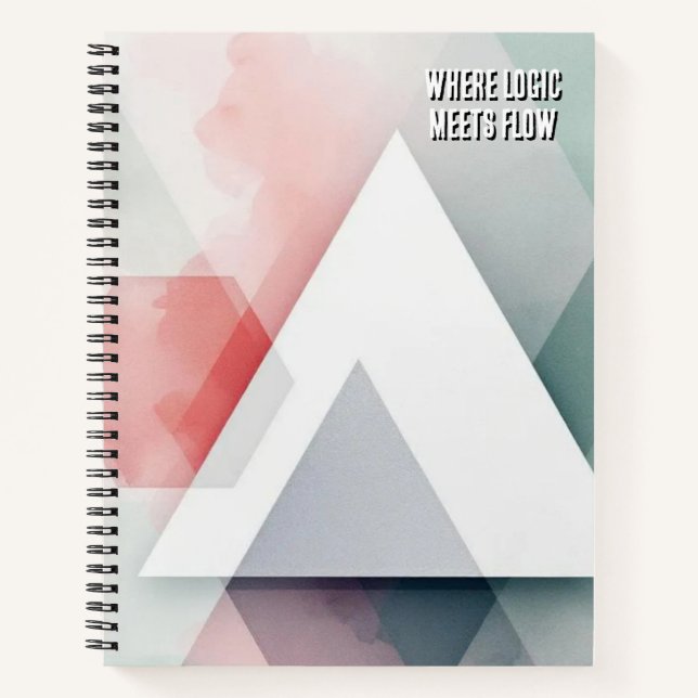 Organic Geometry Fusion | Watercolour & Geometric Notizbuch (Vorderseite)