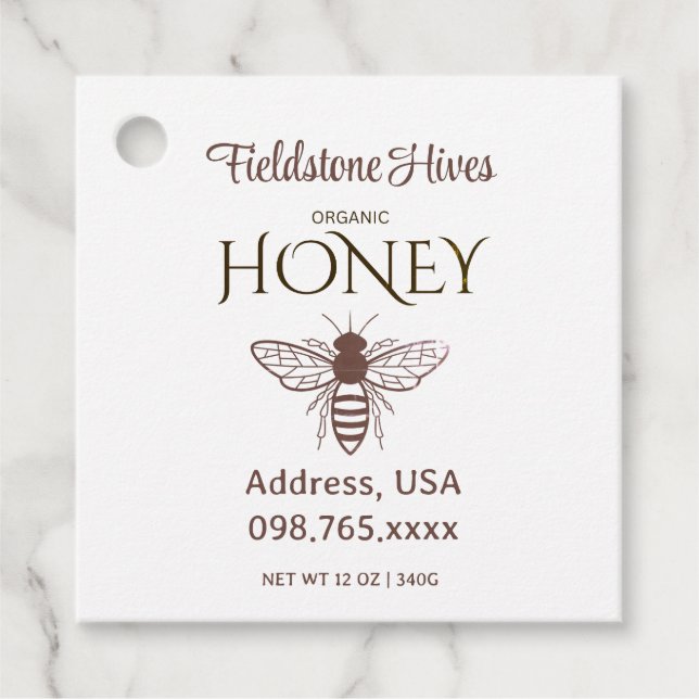 Organic honey bee queen  geschenkanhänger (Vorderseite)