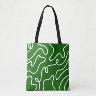 Organic Liquid Line Art Forest Green Wavy Abstract