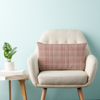 Organic Modern Terracotta Beige Plaid Accent Decor Lendenkissen