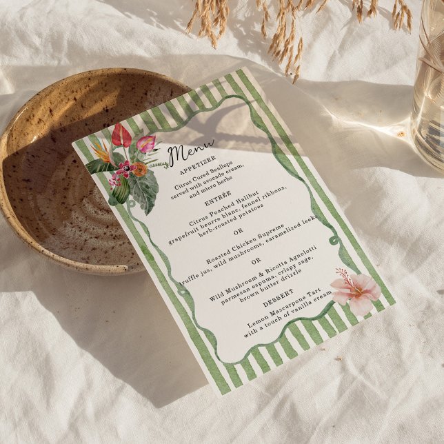 Organic Modern Tropical Menu Card Einladung (Von Creator hochgeladen)
