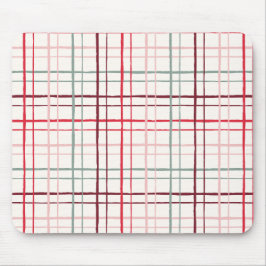 Organic Wobbly Check Grid Pattern Sweetheart Glaze Mousepad