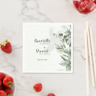 Organisch moderne botanische Hochzeitsservietten Serviette