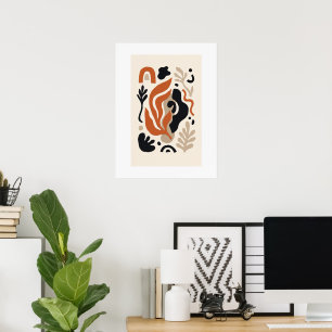 Organische abstrakte Wandkunst Moderne Boho-Neut Poster