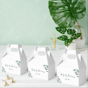 Organische Aquarell-Eukalyptus-Hochzeit Geschenkschachtel
