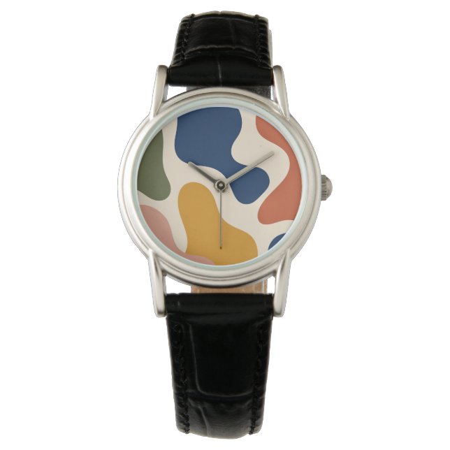 Organische Fluidformen Boho-Multicolor-Uhr Armbanduhr (Vorderseite)