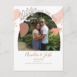 Organische Formen Bogen Boho Save the Date Foto Postkarte