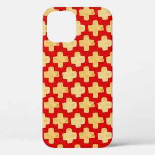 Organische Formen naives Muster mit goldenen Kreuz Case-Mate iPhone Hülle