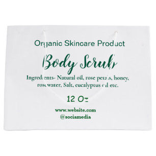 Organische grüne Natur-Körperpeeling-Butter Name e Große Geschenktüte