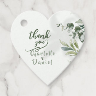 Organische moderne botanische Hochzeitseinladung Geschenkanhänger