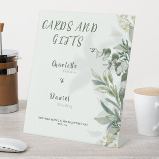 Organische moderne botanische Hochzeitseinladung Sockelschild