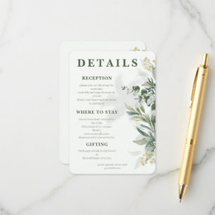 Organische moderne botanische Hochzeitseinschlussk Begleitkarte
