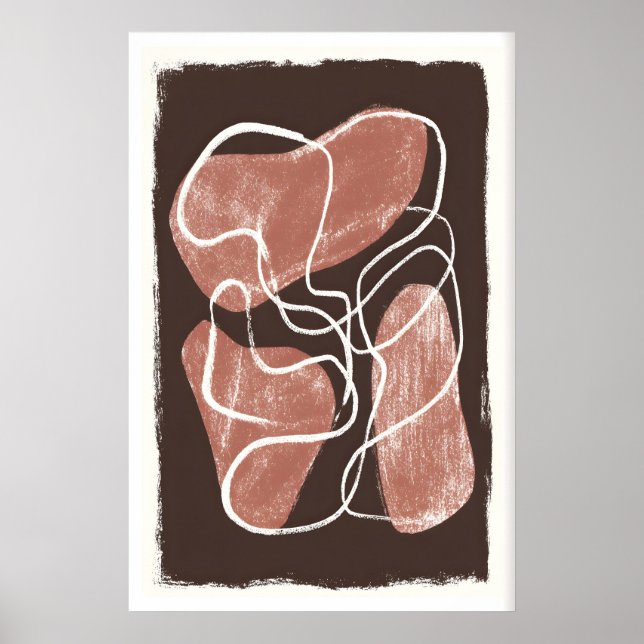 Organische Wandkunst in Erdtönen, abstrakt Poster (Vorne)