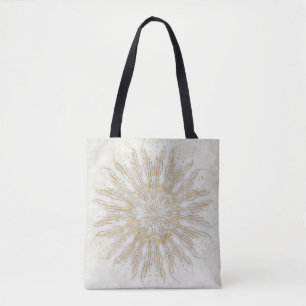 Organischer Boho-Stil Sonnenstrahlen-Mandala golde