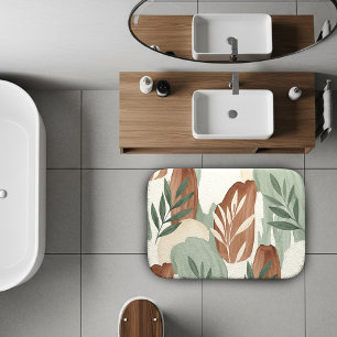 Organisches Aquarell Salbeigrün und Hafermilch Bot Badematte