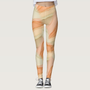Organisches Gold-Marmor-Warm-Neutral-Abstrakt Leggings