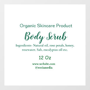 Organisches grünes Natur-Körperpeeling-Butter-Prod Fensteraufkleber