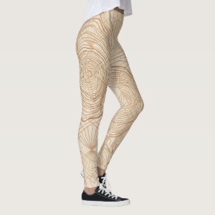 Organisches Holzmaserung-Geometrisches Zen-Muster Leggings