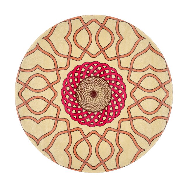 Organisches Mandala-Spiraldesign Schneidebrett (Vorderseite)