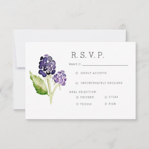 Organisches Schwarzbeer-Duo-Aquarell-RSVP RSVP Karte