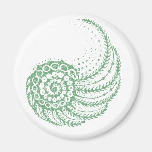 Organisches Spiralen Grün Magnet