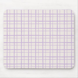Organisches Wobbly-Karo-Rastermuster Dusty Lilac Mousepad