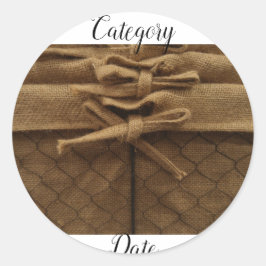 ORGANISIEREN! Basket Labels Runder Aufkleber