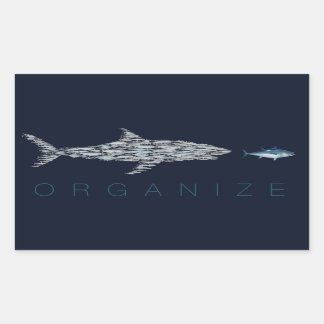 Organisieren Sie Fische Rechteckiger Aufkleber