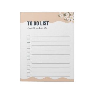 Organisierter Lebens-To-Do-Liste-Planer  Notizblock