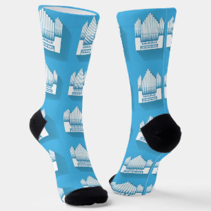 Organist Blau-Weiß-Rohre TicToc-Darbietung Socken