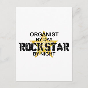 Organist Rock Star by Night Postkarte