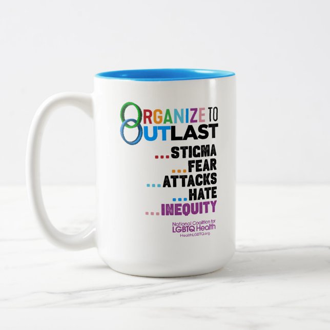 Organize to Outlast Mug Zweifarbige Tasse (Links)